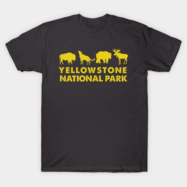 Yellowstone National Park Retro T-Shirt by roamfree